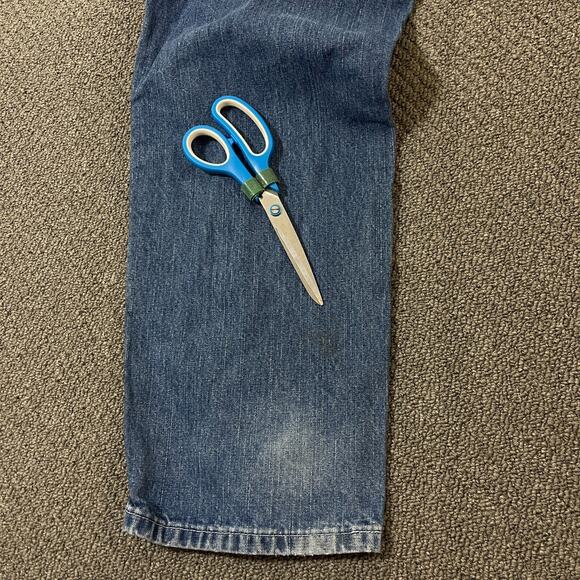 Key Jeans Mens 36x34 Blue Carpenter Outdoor Workwear Flawed - Picture 8 of 15